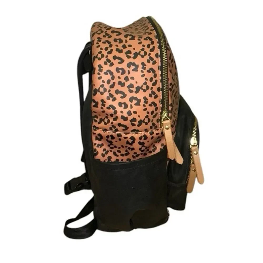 Petunia Pickle Bottom Leopard Diaper Bag Backpack Black Brown Travel